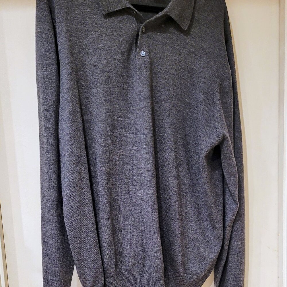 Brooks Brothers Men's Gray Italian Merino Wool Sweater Size XL